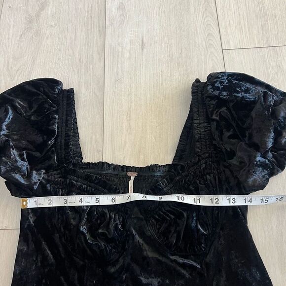 FREE PEOPLE BLACK VELVET DRESS size 6 - Picture 3 of 8